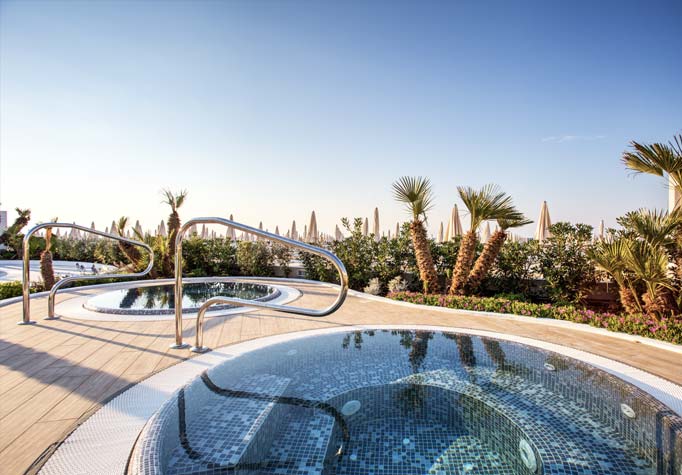 Hot tubs on the beach