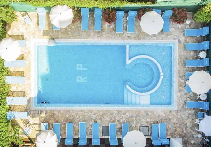 The swimming pool seen from above