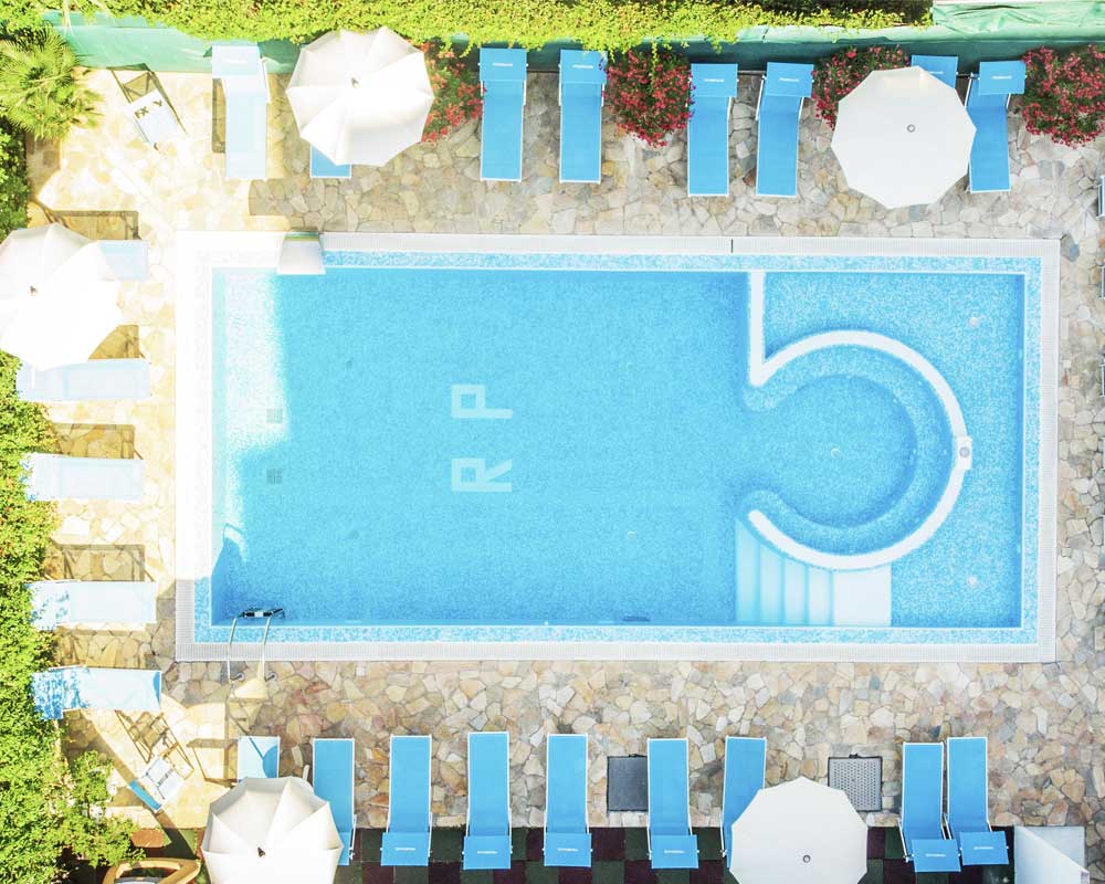 The swimming pool seen from above