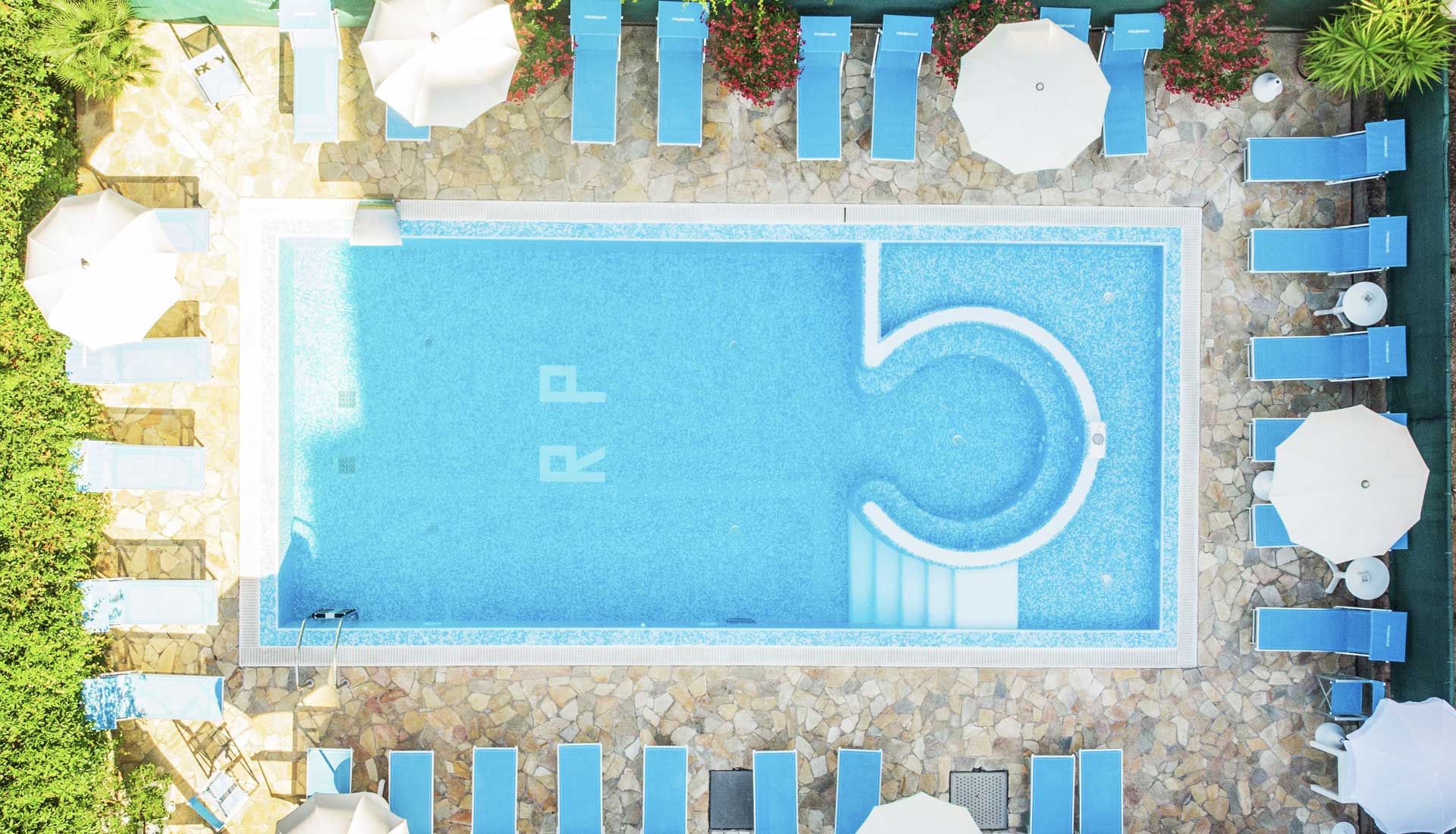 The swimming pool seen from above