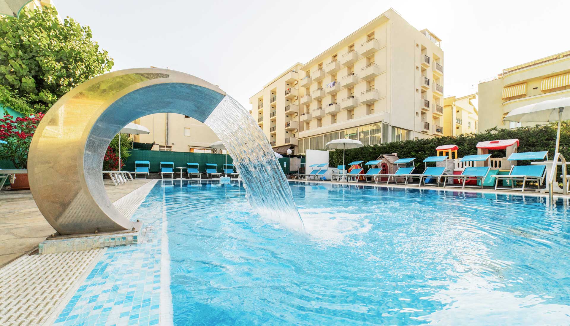 Waterfall in the pool